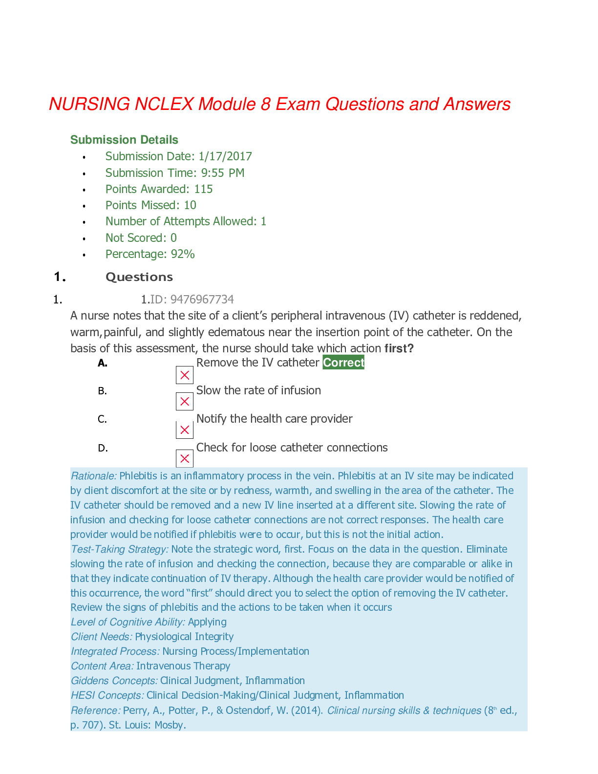 Preview image for NURSING NCLEX Module 8 Exam Questions and Answers,100% CORRECT